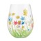 Lolita Stemless Field of Dreams Stemless Hand Painted Wine Glass